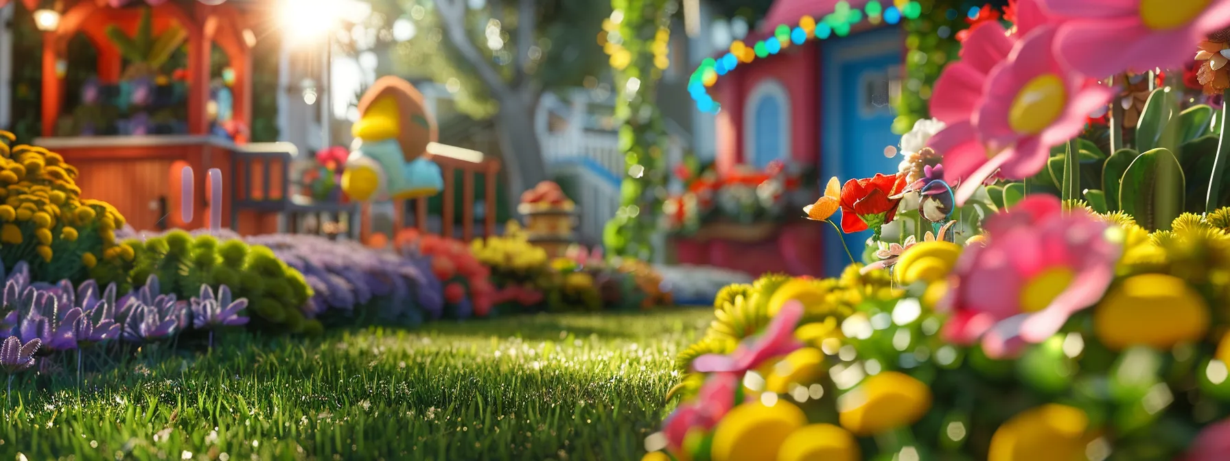 a colorful, eye-catching lawn care ad featuring vibrant visuals and enticing prizes being shared by enthusiastic customers on social media. a colorful, eye-catching lawn care ad featuring vibrant visuals and enticing prizes being shared by enthusiastic customers on social media.