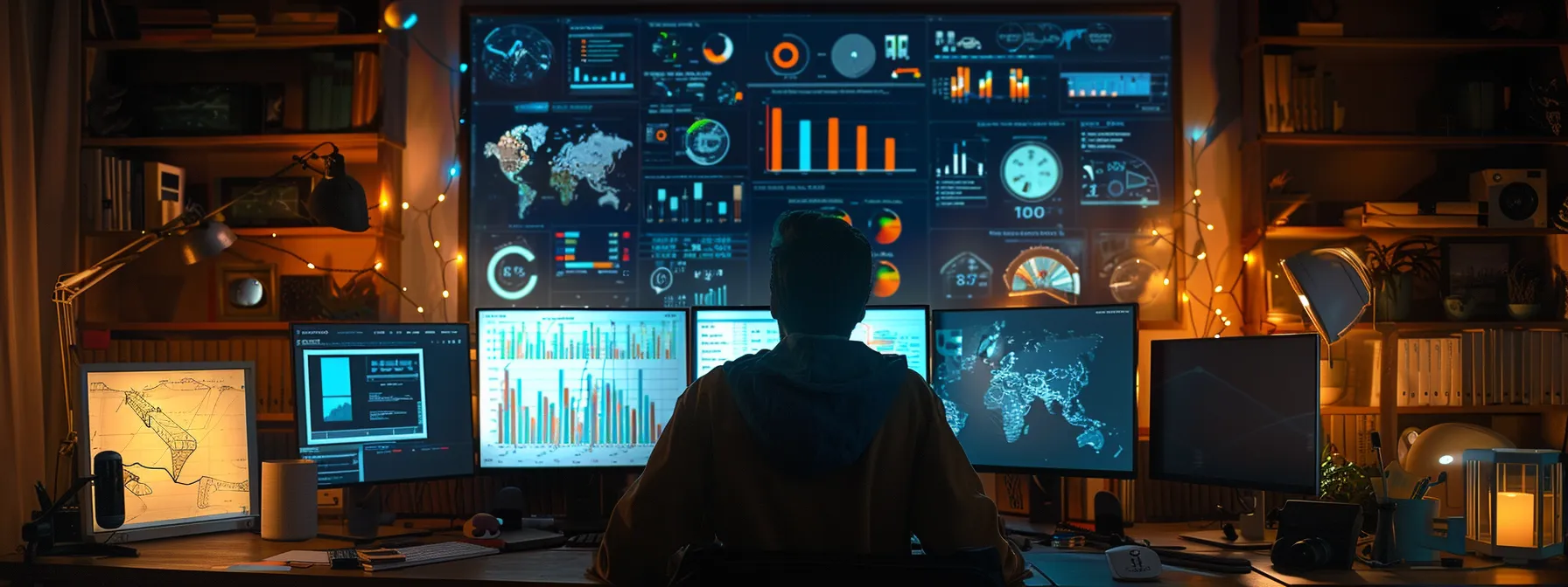 a person analyzing data on a computer screen surrounded by charts and graphs, showcasing the effectiveness of home renovation slogans and marketing strategies. a person analyzing data on a computer screen surrounded by charts and graphs, showcasing the effectiveness of home renovation slogans and marketing strategies.