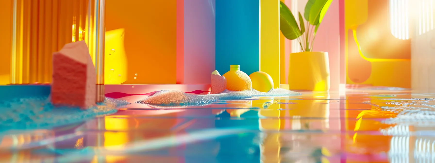 a vibrant, colorful floor cleaning advertisement featuring a bold slogan and striking visuals to capture attention and showcase cleaning expertise. a vibrant, colorful floor cleaning advertisement featuring a bold slogan and striking visuals to capture attention and showcase cleaning expertise.