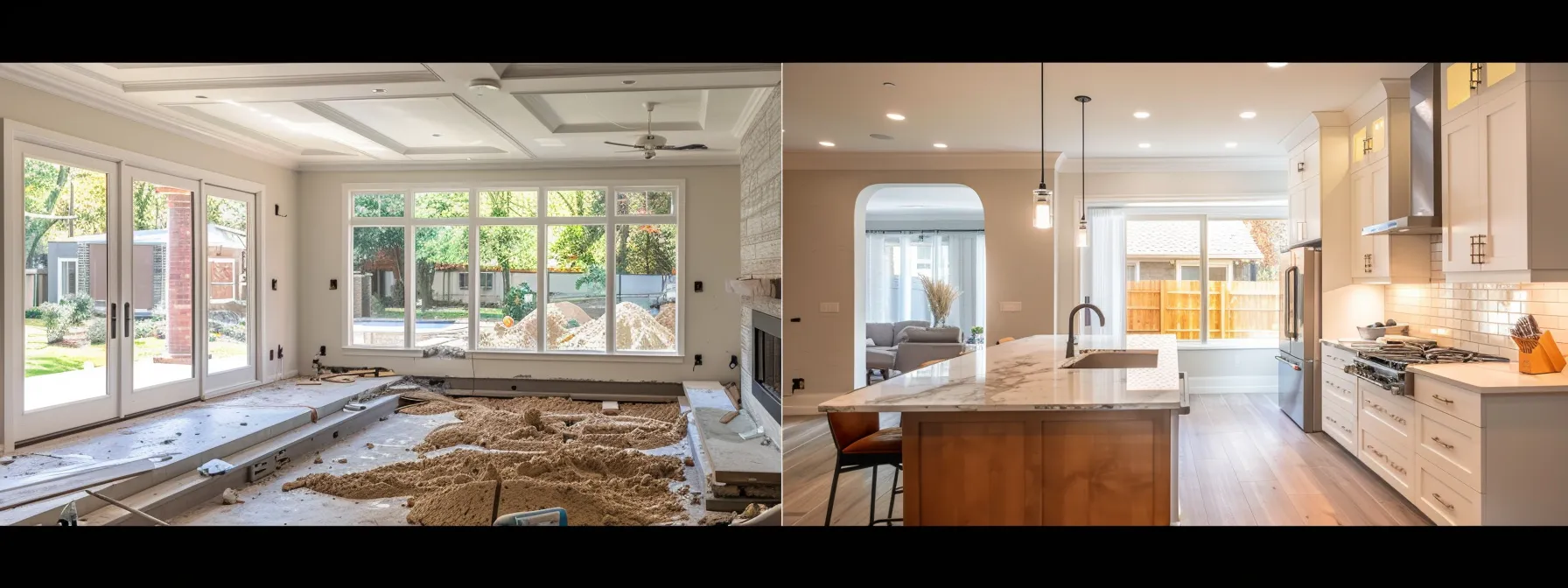 a vibrant social media campaign showcasing stunning before and after photos of home renovation projects, punctuated with glowing customer reviews and engaging newsletters. a vibrant social media campaign showcasing stunning before and after photos of home renovation projects, punctuated with glowing customer reviews and engaging newsletters.