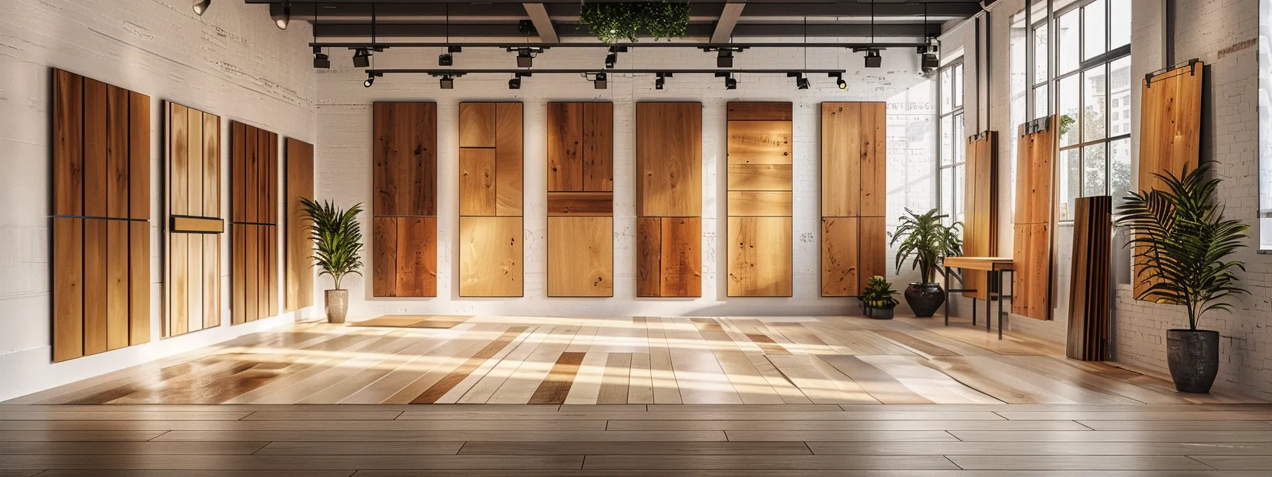 a studio room adorned with sleek, modern flooring samples, strategically placed to highlight the unique selling proposition of a home service company's advertisement campaign. a studio room adorned with sleek, modern flooring samples, strategically placed to highlight the unique selling proposition of a home service company's advertisement campaign.