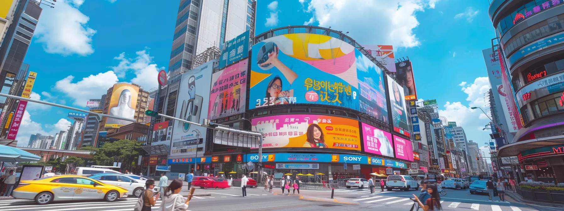 vibrant billboard displays catchy fence slogan, social media ads dominate digital landscape, marking successful marketing campaigns. vibrant billboard displays catchy fence slogan, social media ads dominate digital landscape, marking successful marketing campaigns.